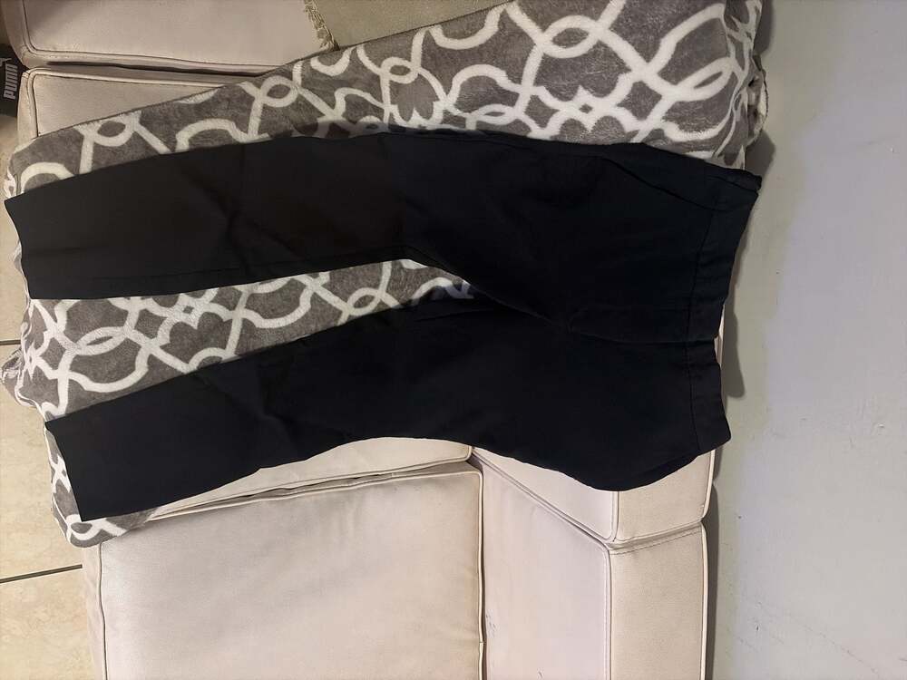 Zara Women's Black Straight-Leg Trousers with Side Zip and Elastic Back Waist